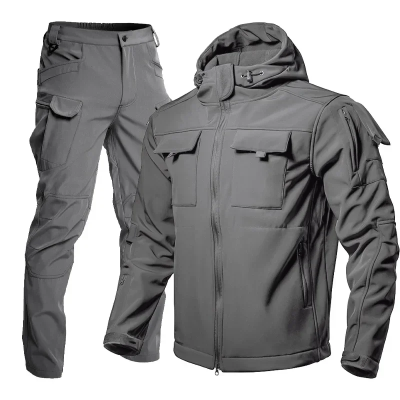 Soft Shell Beetle Waterproof Windproof Fleece Lined Hiking Jacket Set Autumn Winter Outdoor Sports Entertainment Gear hiking jackets,waterproof hiking jackets,waterproof jacket,waterproof coats,softshell jackets,softshell hoodie