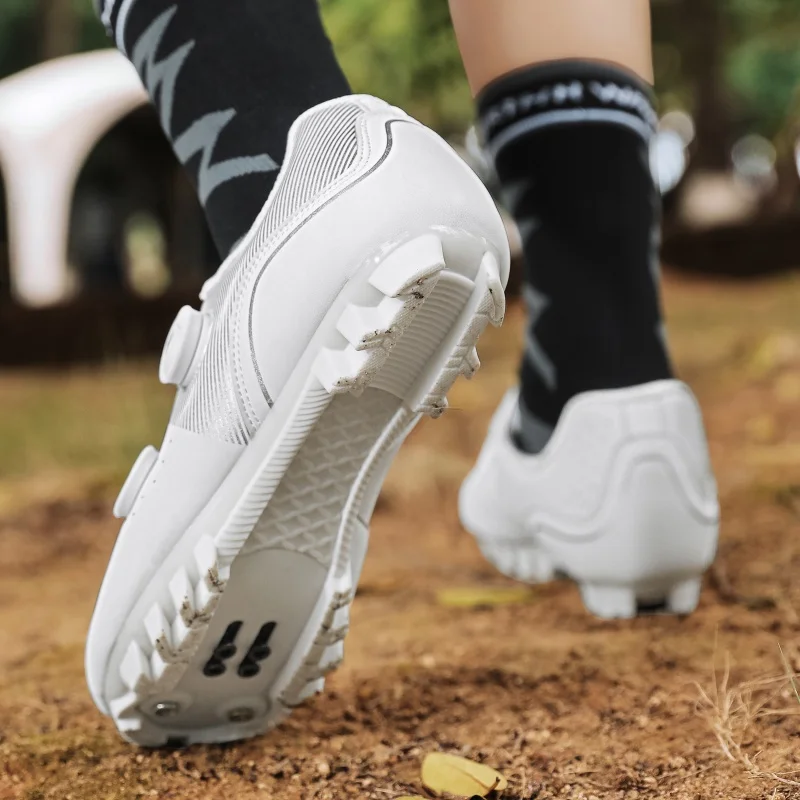 White Cycling Sneaker Mtb Flat Pedal Bicycle Shoes Man Cleat Shoes Bicycle Mountain Bike Shoe Racing Lock Footwear Cycling cycling shoes