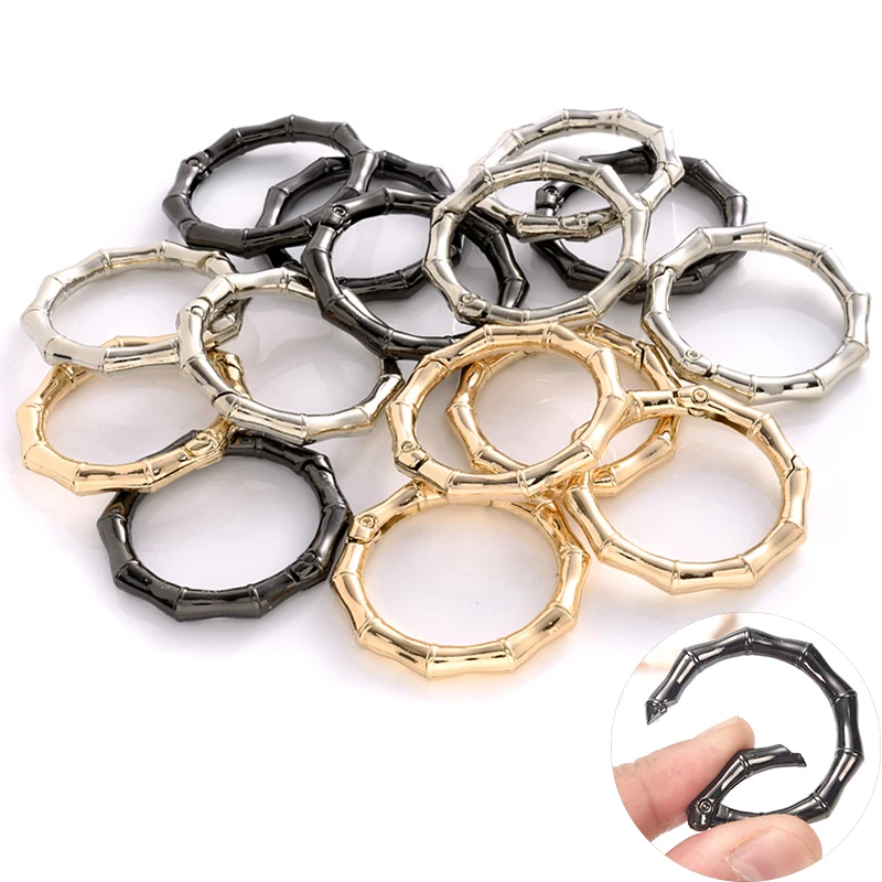 

5Pcs/Lot Metal Bamboo Buckle Spring Clasps Bag Clips Hook Dog Chain Buckles For DIY Connector Openable Keychain Carabiner