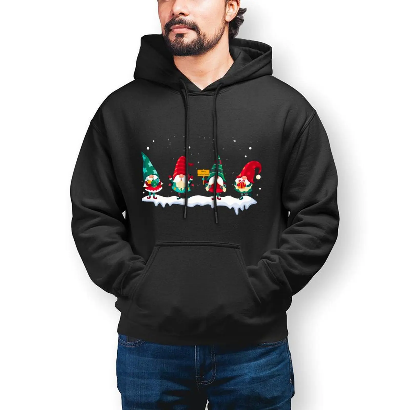 

Cute Xmas Gnomes In Hats Essentials Hoodies Winter Merry Christmas Gift Streetwear Sweatshirts Couple Trendy Oversize Hoodie