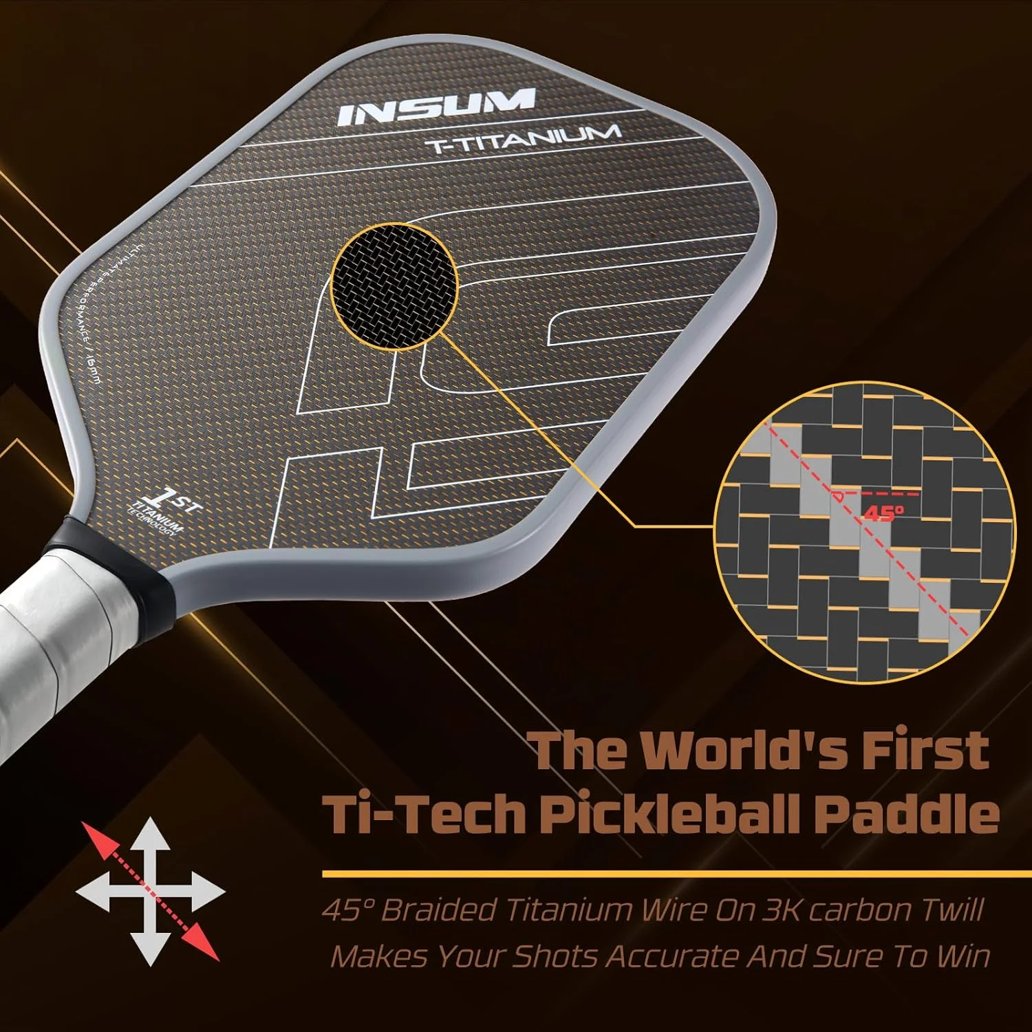 ピックルボール パドル 未加工カーボンファイバー チタン Titanium Amazon | ピックルボールパドル、未加工カーボンファイバーT700