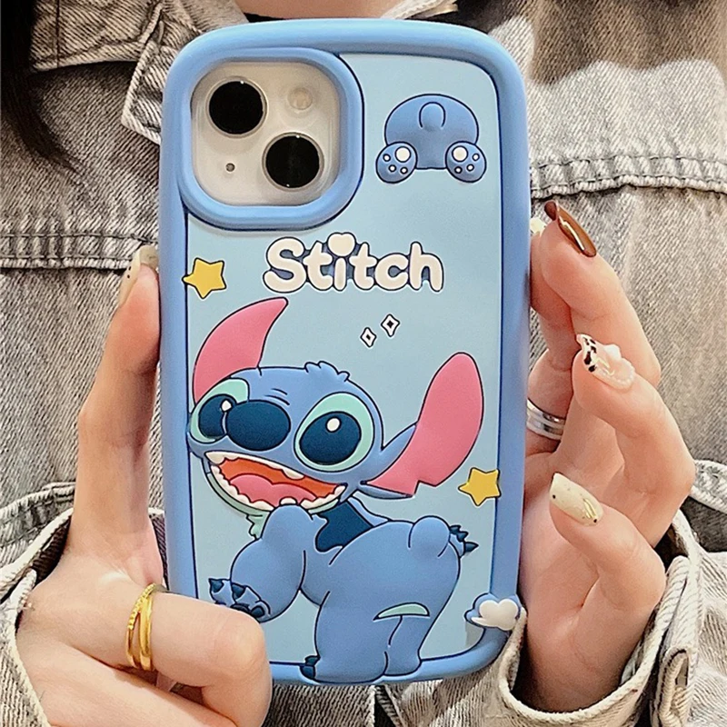 Étuis de téléphone en silicone Disney Stitch pour femme, coque souple  antichoc, mignon, tridimensionnel, iPhone 14, 13, 12, 11 Pro Max, Promax,  cadeau - AliExpress