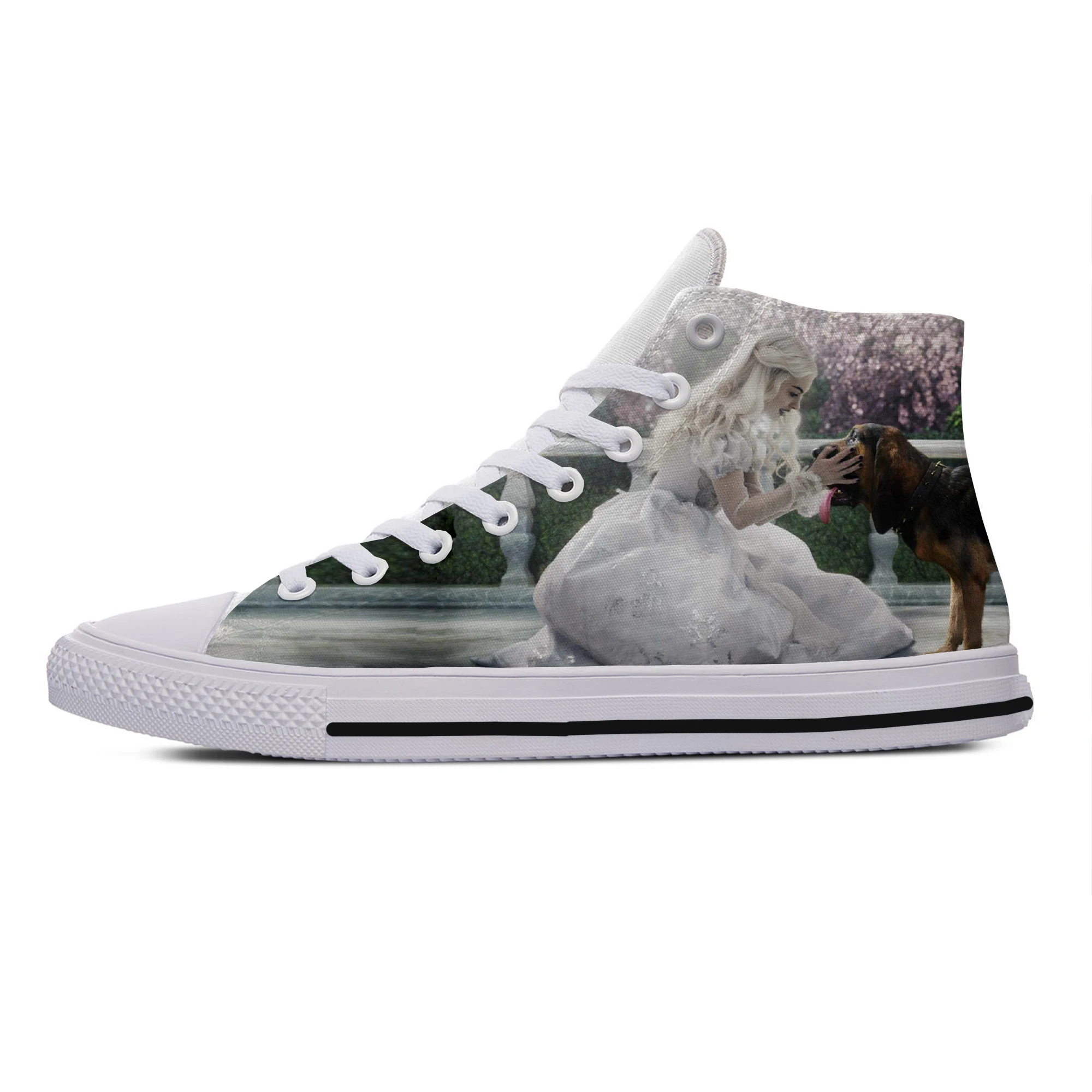 

Hot Cool Fashion Summer High Quality Sneakers Handiness Casual Shoes Men Women Alice In Wonderland High Top Latest Board Shoes