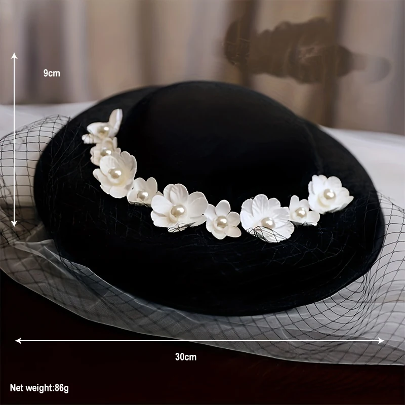 Hair Accessories Bridal Hair Accessories Hepburn French Veil Flower Hat Bridal Headwear Studio Accessories