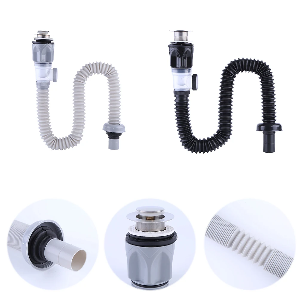 Retractable Deodorant Sewer Drainage Water Hose Wash Basin Drainer Horizontal Drainage Pipe Bathroom Kitchen Accessories