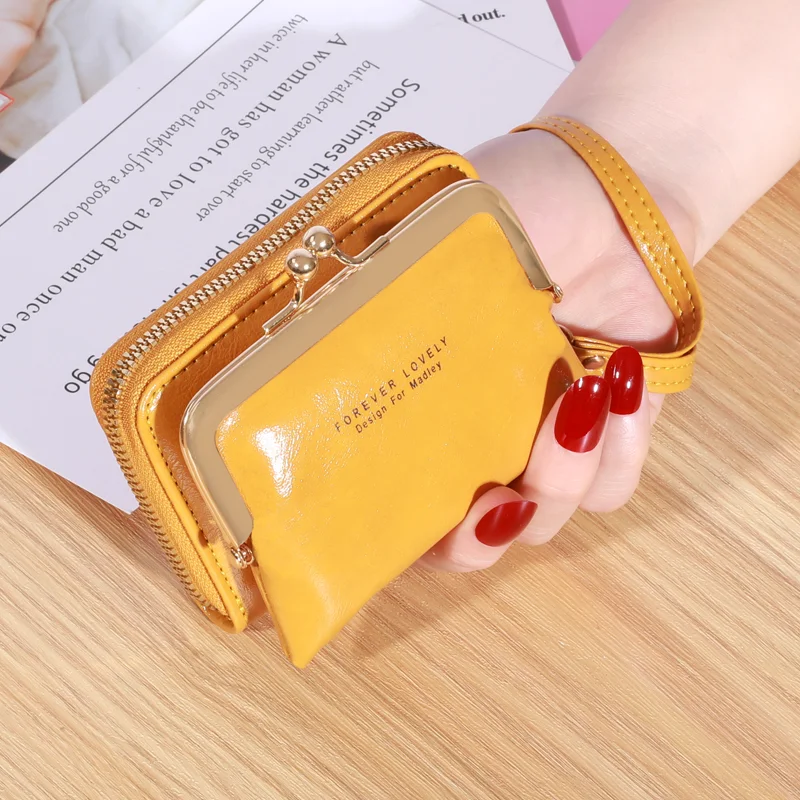 【 】Minimal Monogram Strap Card Wallet Mini Bag 2023 Trendy Design Women's Wallet Small Shoulder Strap Card