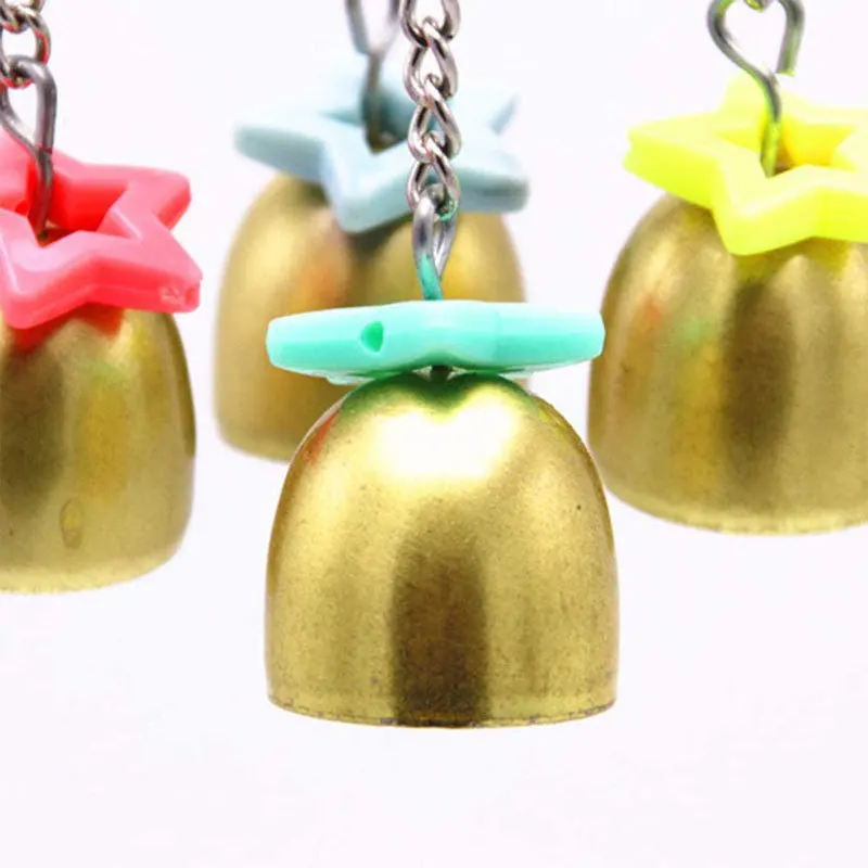 Parrot Bite Toy Four Corner Stainless Steel Parrot Bite Soup Spoon String Toy Puzzle Swing Hanging Ring Bird