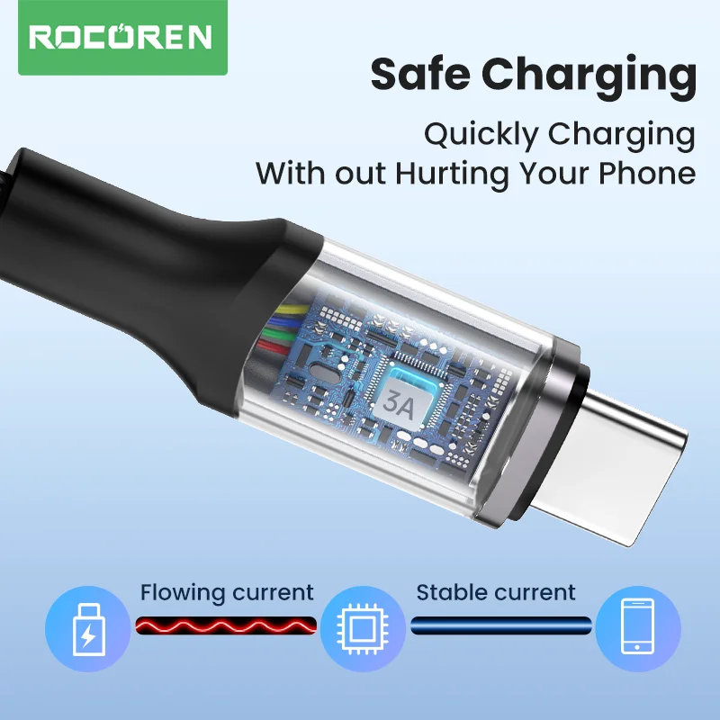 Rocoren USB Type C Cable 3A Fast Charging Charger Wire Cord For Xiaomi Poco F4 F3 Realme Samsung Huawei Mobile Phone Data Cable Best Sellers In Phones Accessories Rocoren USB Type C Cable 3A Fast Charging Charger Wire Cord For Xiaomi Poco F4 F3 Realme Samsung Huawei Mobile Phone Data Cable Best Sellers In Phones Accessories