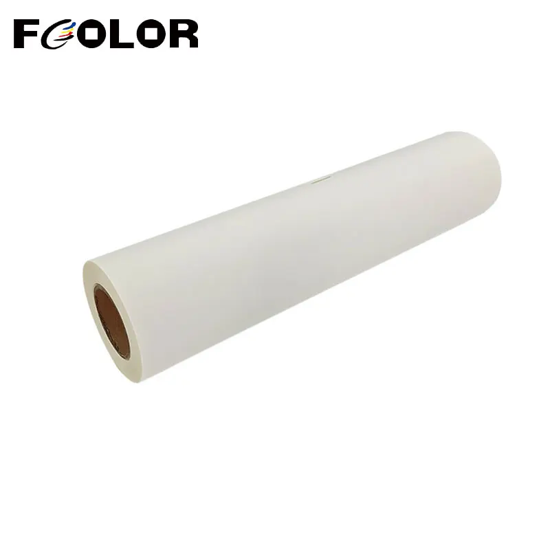 Fcolor 60cm*100m DTF PET 필름 롤, XP600 R1390 L1800 L805 DTF 프린터용 티셔츠 직접 열전사 필름, 핫 필링 필름