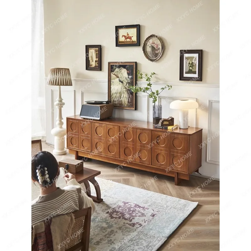

Solid Wood TV Cabinet Small Apartment Home Storage Locker