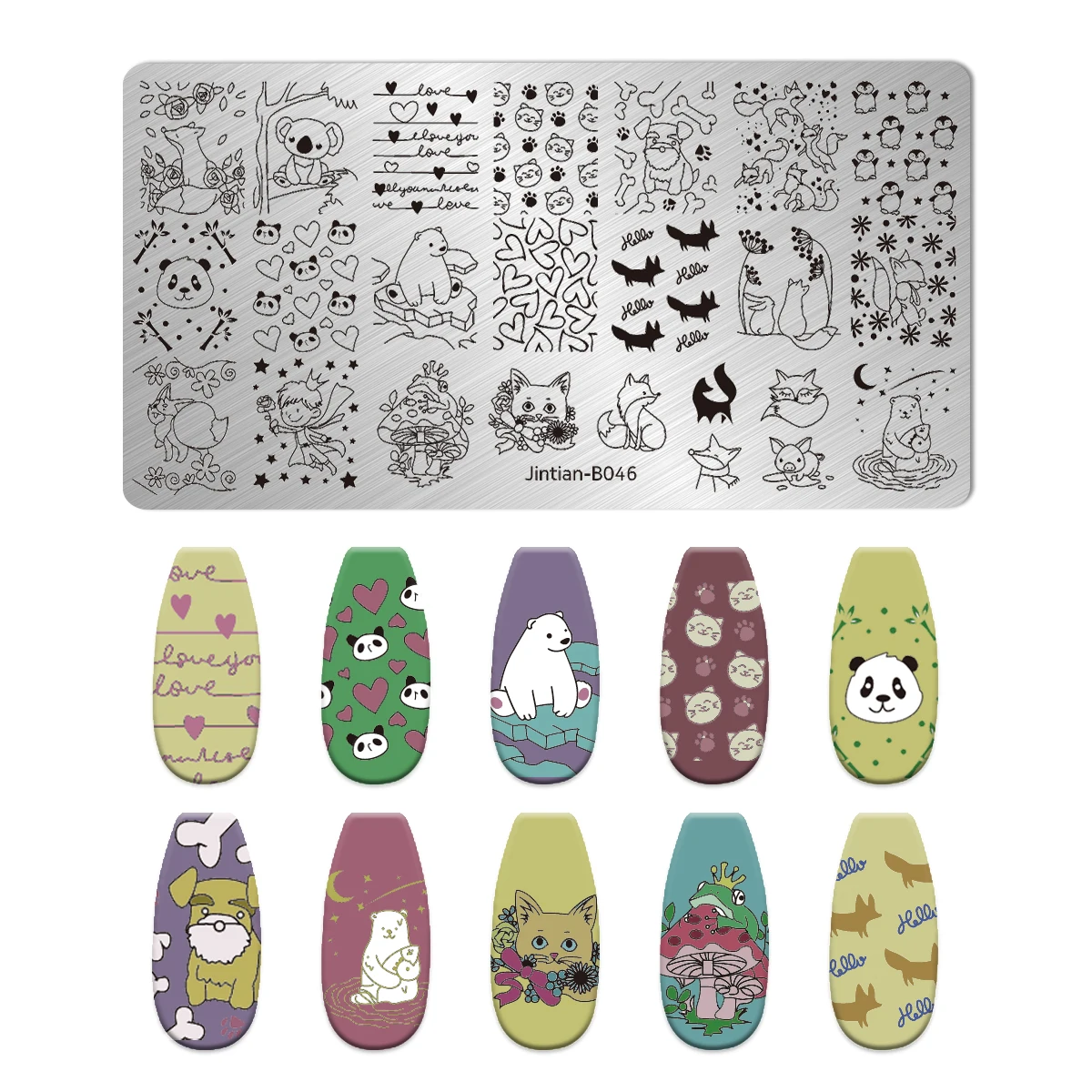 Summer Fruits Nail Stamping Plates Lines Animal Geometry Theme Template Mold Watermelon Nail Art Stencil Tool Stamping Templates 6