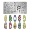 Summer Fruits Nail Stamping Plates Lines Animal Geometry Theme Template Mold Watermelon Nail Art Stencil Tool Stamping Templates 6