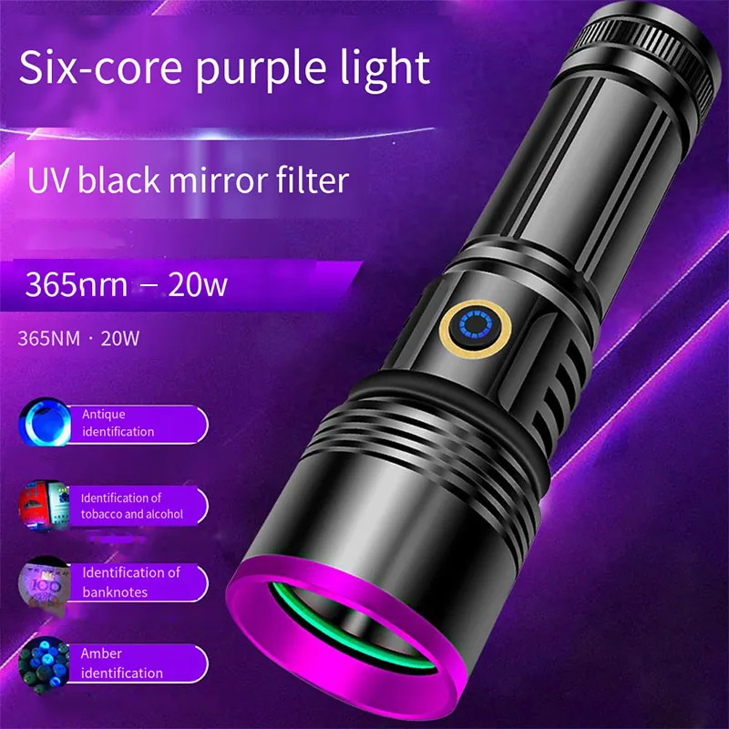 

Uv Flashlight Led Luminaire Lantern Light Lamp Small Powerful Mini Rechargeable Portable Spotlights Lights Flashlights