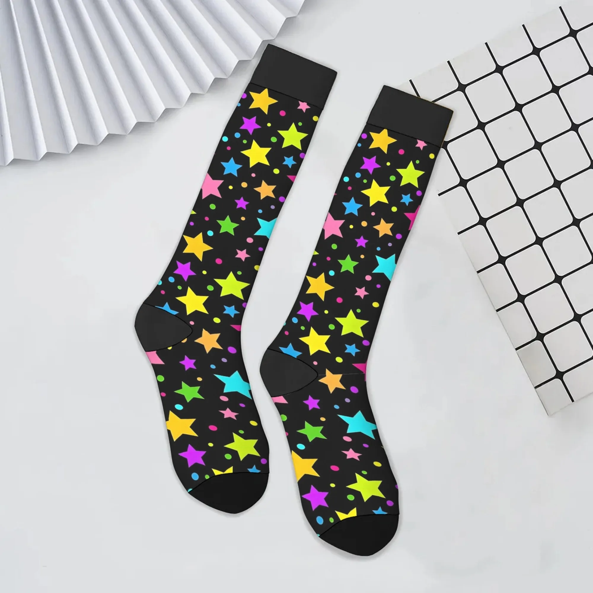 Bunte Stern Damenstrümpfe Neuheit Mode Lustige Herrensocken Straße Hip-Hop-Stil Bequeme warme Kompressionssocken Geschenk – Detail 9