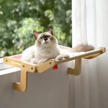 Cat Hanging Bed Window Sill Seat Hammock Adjustable Durable Steady Pet Bed All-Around Sunbath Space Saving Cat Window Perch 1