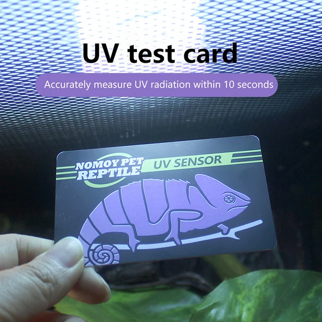 1 Sheet 8.6x5.4cm Reptile UVB Light Lamp Bulb Test Card UV Tests Paper Tester Meter Pet Supplies Turtle Ultraviolet Test Tool 3
