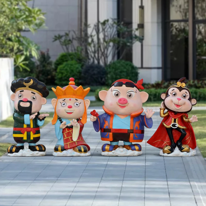 

Custom cartoon Journey to the West, character sculptures, shopping mall, restaurant ornaments, decorative props