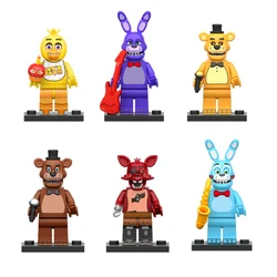 6 - Piece FNAF Action Figure Set - Assembled Toy Ornaments for Children's Birthday Gifts (6PCS OPP BAG)