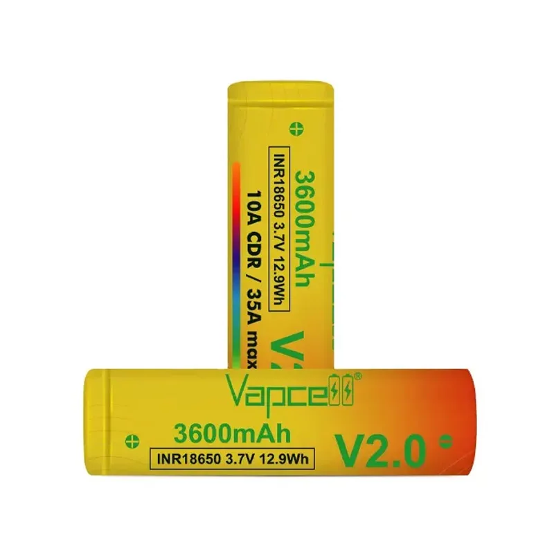 Bateria Li-ion Recarregável Vapcell Inr 18650 para Brinquedos Lanterna 3600mah Cdr 10a Max 35a 3.7v Alta Potência Original - Image 5