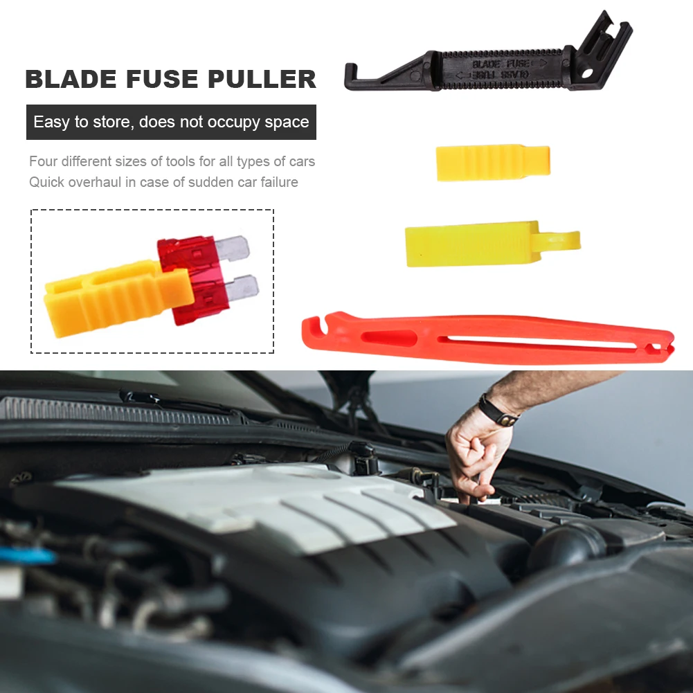 4Pcs Car Fuse Extractor Automobile Fuse Clip Mini Puller Blade Remover for Car Holder Box Disassembly Tool