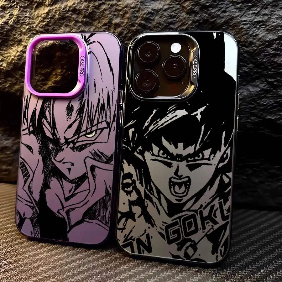 PBNDJVG [2 Confezioni] Anime Custodia per Apple iPhone 11 6.1 Pollici Manga Dragonball Z Super Z DBZ Son Goku Modello Disegno Protezione Della Lente Case TPU Silicone Antiurto Cover per iPhone 11