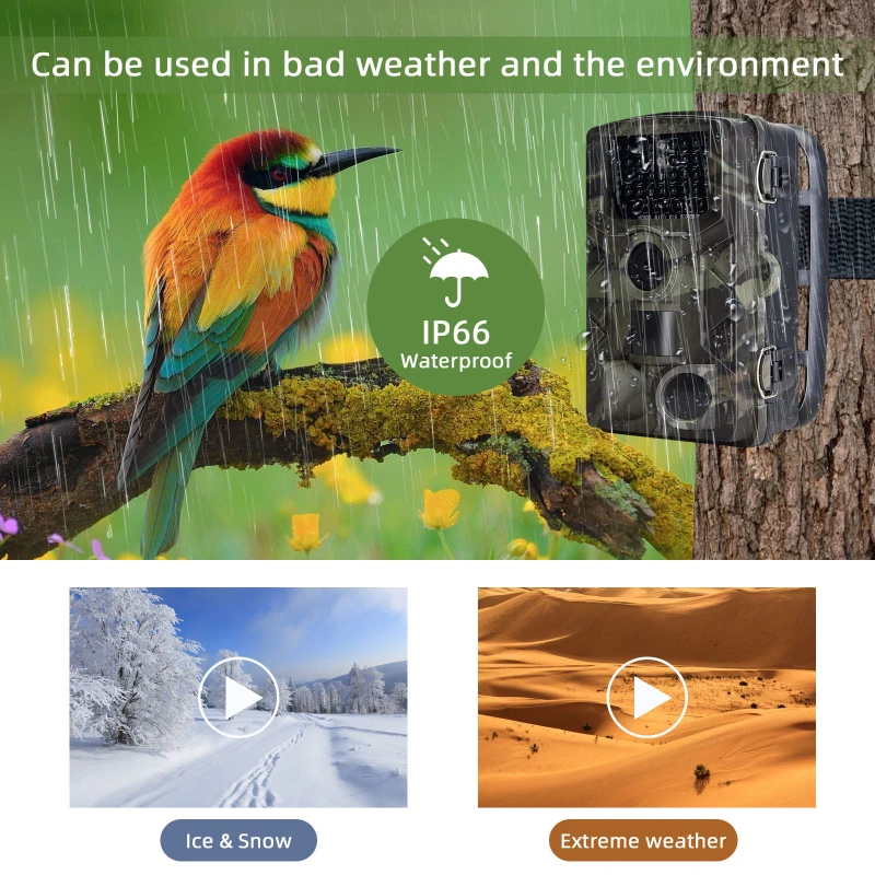 Trail Camera Outdoor Wildlife Hunting HD 24MP 2.7K 940NM Waterproof IR Night Vision