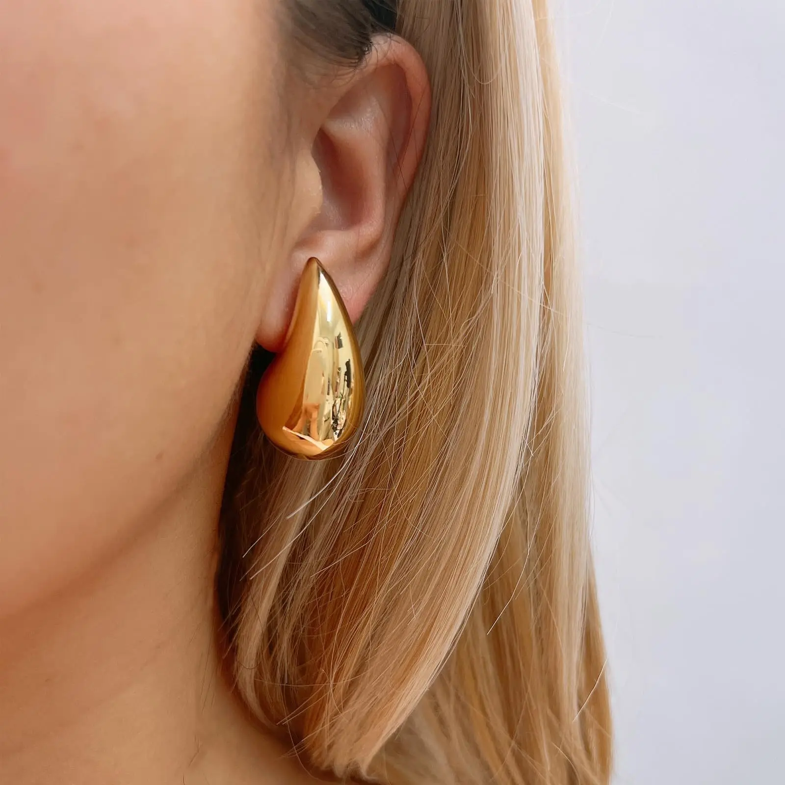 Drop earrings dome teardrop earrings for Women Stainless Steel Ear Jewelry
