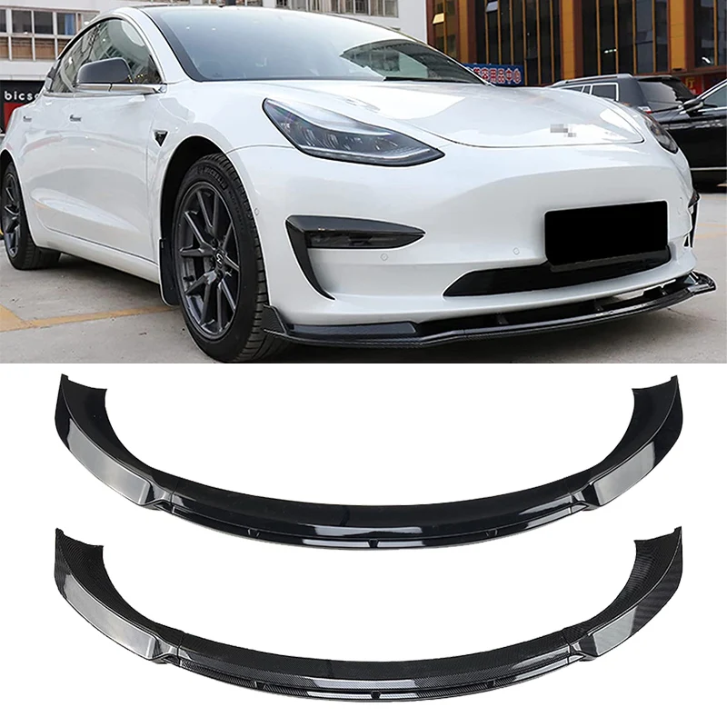 

For Tesla Model 3 Maxton Model 2017 ~ 2022 Car Parts Front Bumper Lip Spoiler Splitter Diffuser Detachable Body Kit Cover Guard