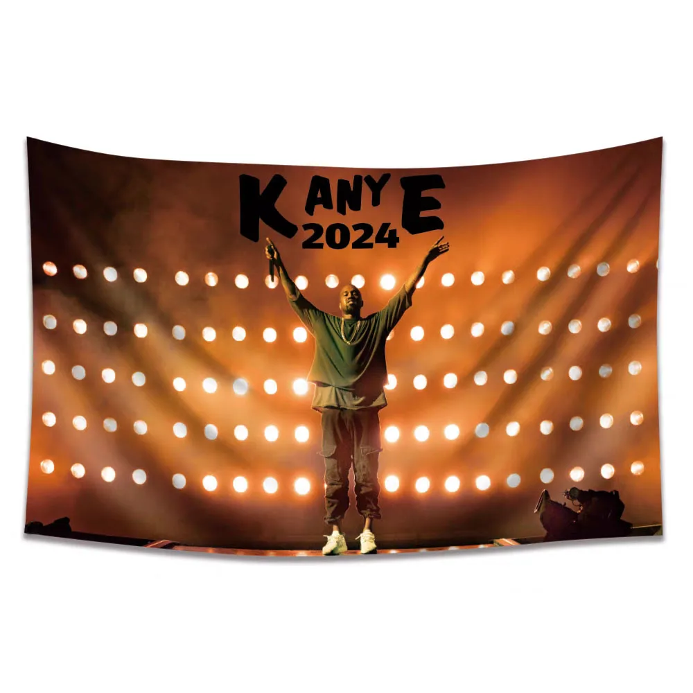 Kanyes West Rock Rapper Hang Cloth Tapestry Banners And Flags Bar Or Room Wall Decoration