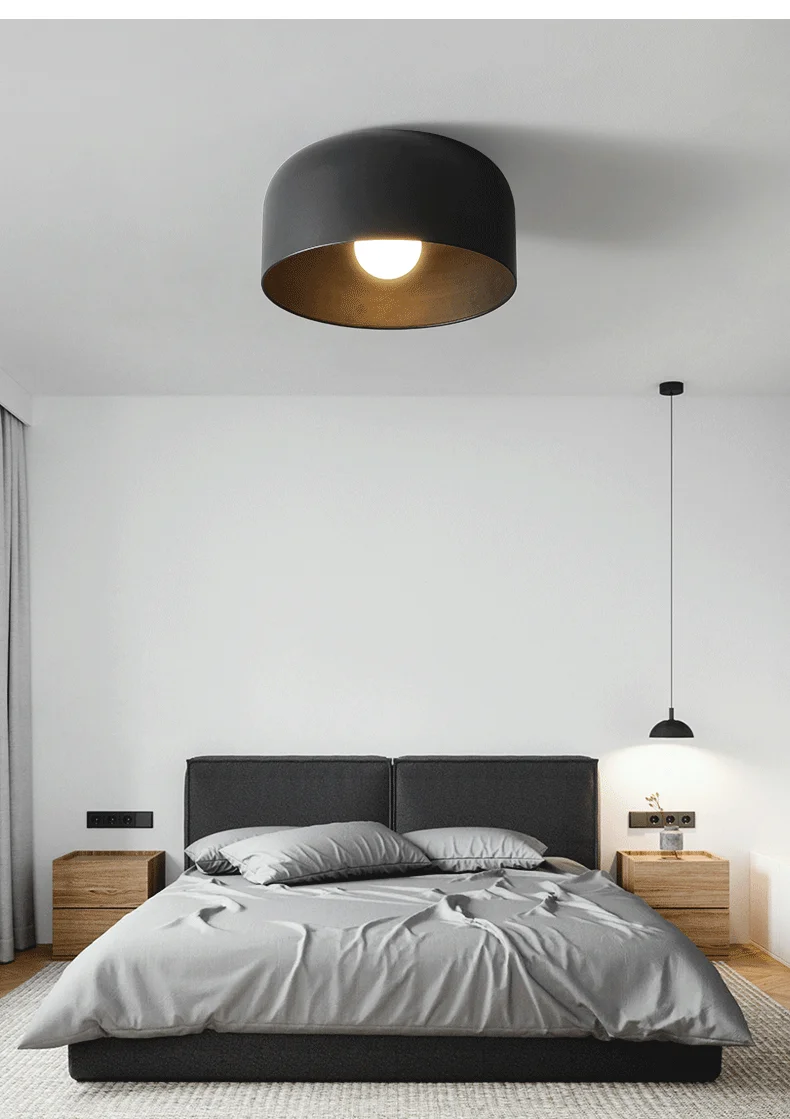 Minimalistische LED ovale halb eingelegte Deckenbeleuchtung Home Decor Korridor E27 Deckenleuchte Dekoration Innenflur Dekor Licht – Detail 9