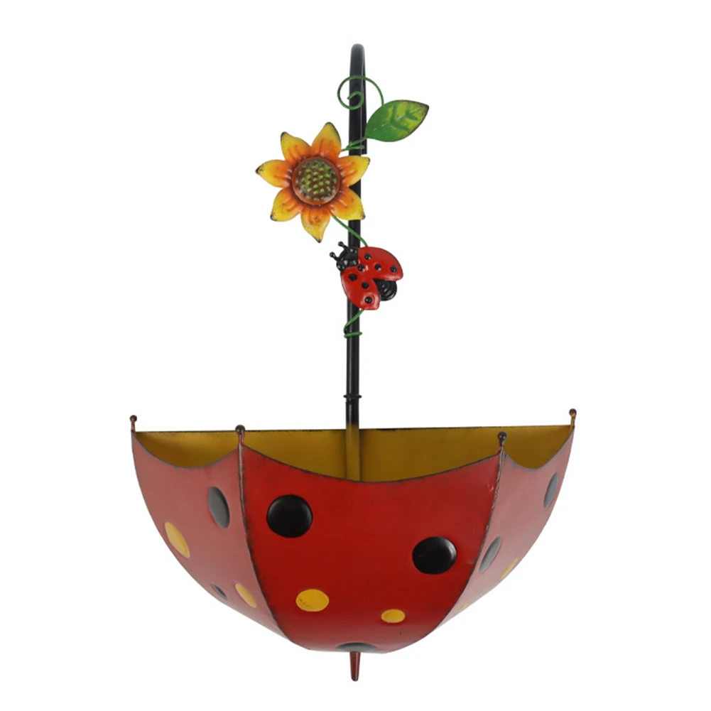 Umbrella Decorative Flower Pots Cartoon Wall Mounted Planter Holder Easy Installation Handmade with Leakage Hole for Garden Yard