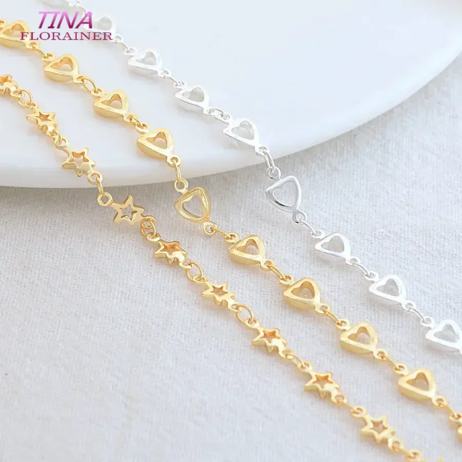 1 Meter 5*5 mm14k vergoldete Messing Stern Herz kette für die Schmuck herstellung DIY Halskette Armbänder Kette Schmuck herstellung