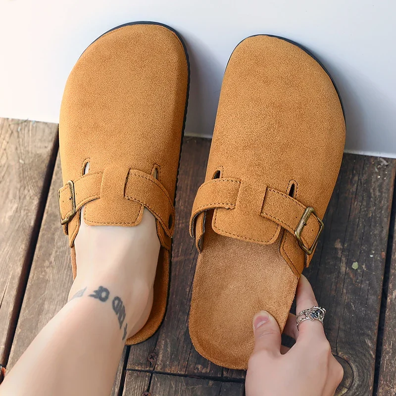 Waterproof Boken Half Dragged Men's Outerwear Spring Autumn New Edition Thick Bottom Boken One Step Cork Leisure Slippers