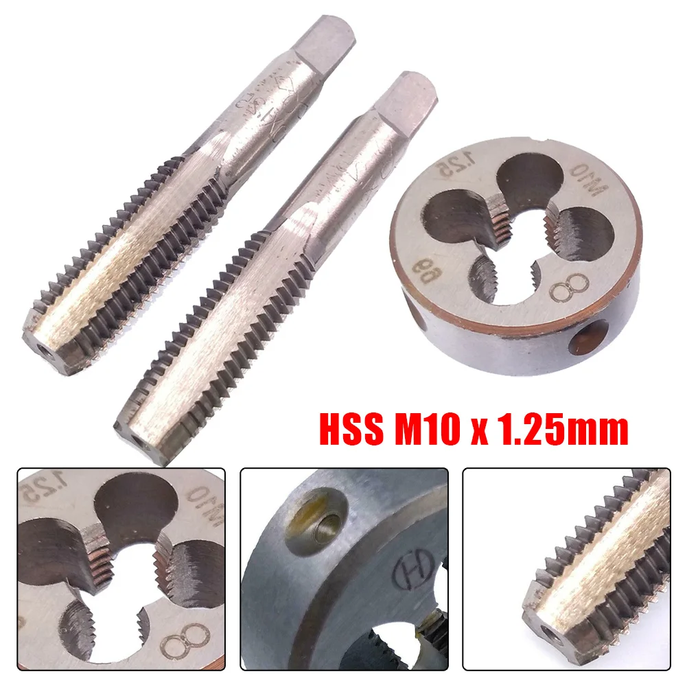 

HSS M10 X 1.25mm Taper Plug Tap M10 X 1.25mm Die Metric Thread Right Hand Metric Screw Thread Tap Drill Machine Plug Tap Die