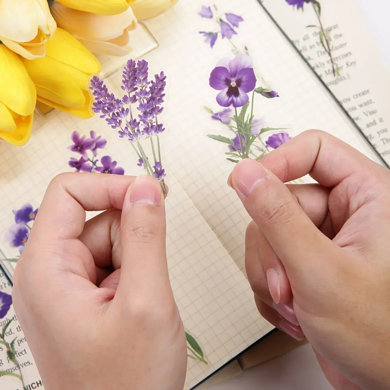 Natural Flower Self-Adhesive Scrapbook Sticker Set 1
