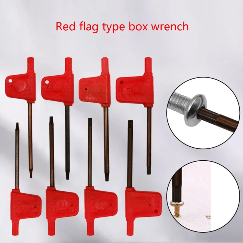 High Strength Torsion Force Red Flag Wrench Standard Torx CNC-Tool Holder Torx Screw Wrench Multifunctional Carbon DropShipping