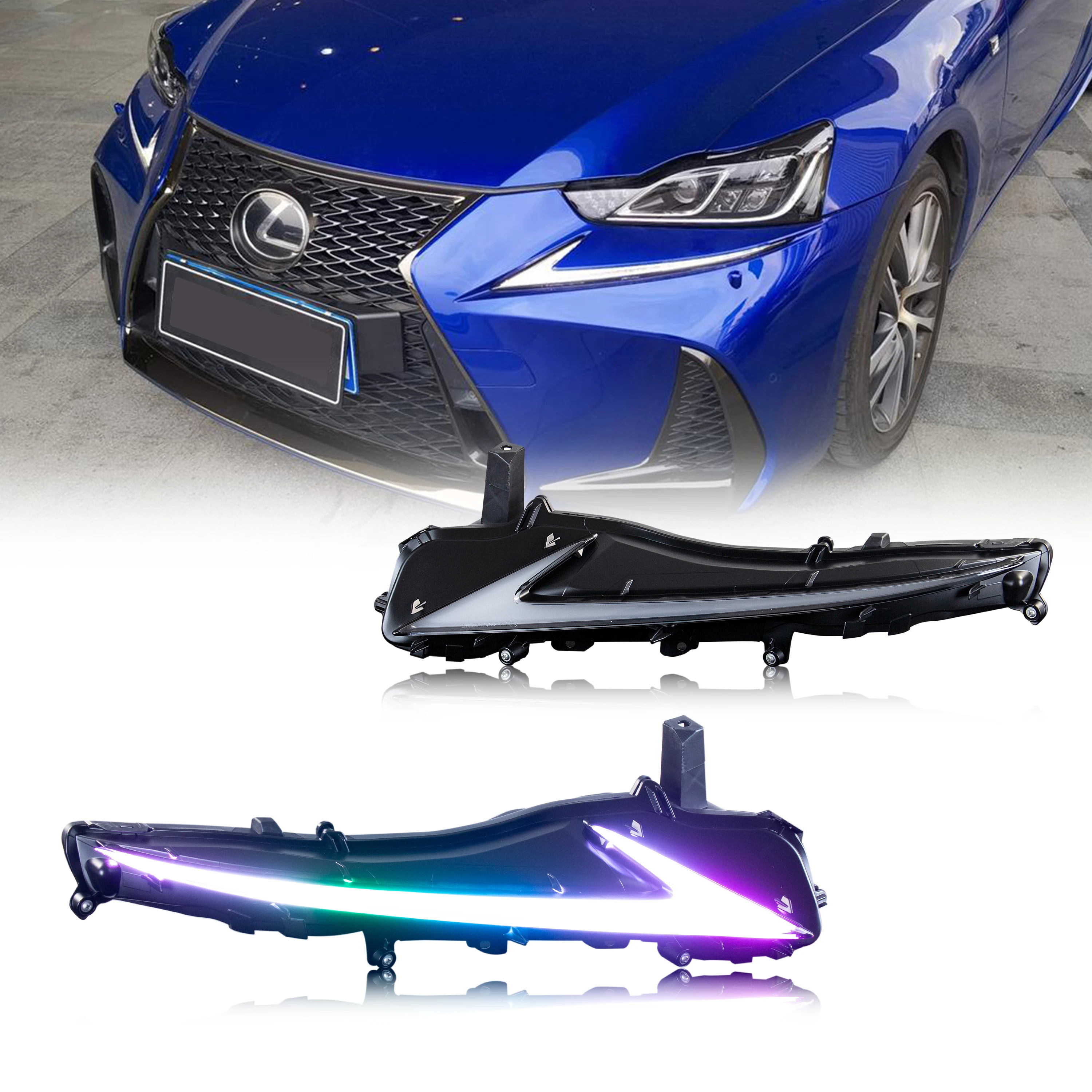 レクサス IS250/IS350 20系 社外品 ABS製 フロントバンパー スピンドル 