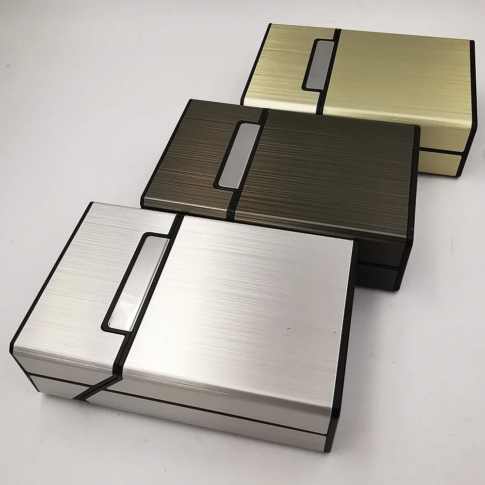 Tragbare 20er Aluminium-Zigarettenetui für Regular- und King-Size-Zigaretten, Kunststoff-Zigarren- und Tabakhalterbox, Aufbewahrungsbehälter, Raucherzubehör – Detail 7