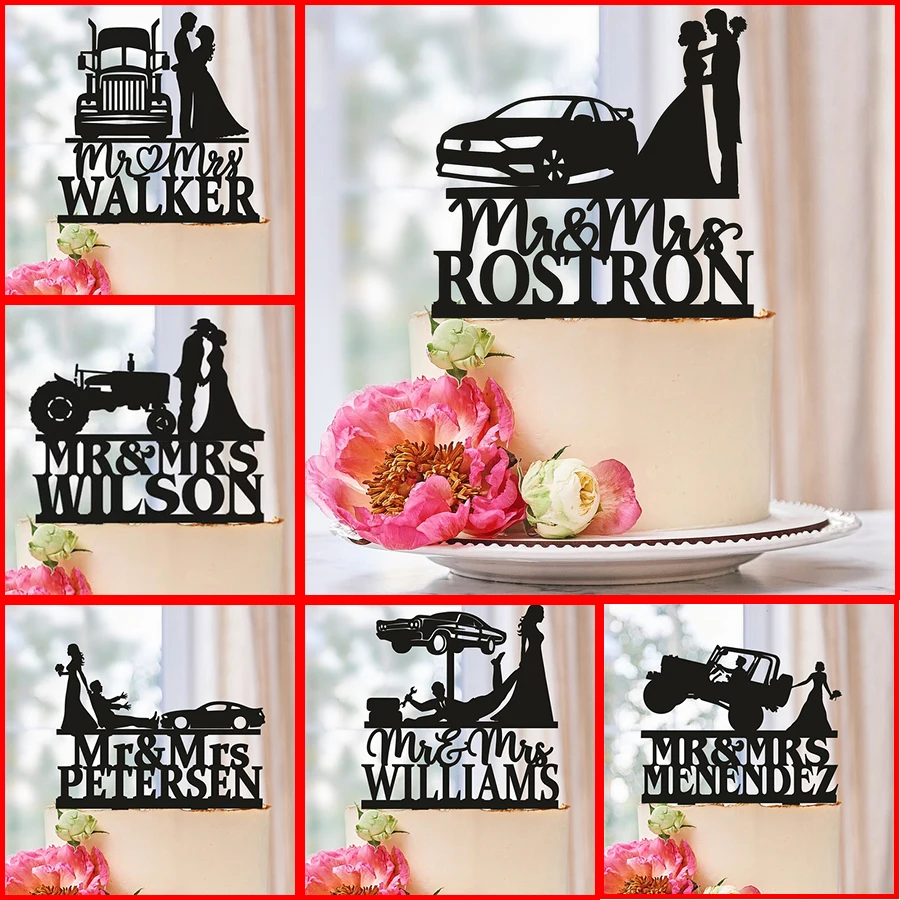 Personalized-Car-Wedding-Cake-Topper-Car-Cake-Topper-Bride-And-Groom ...