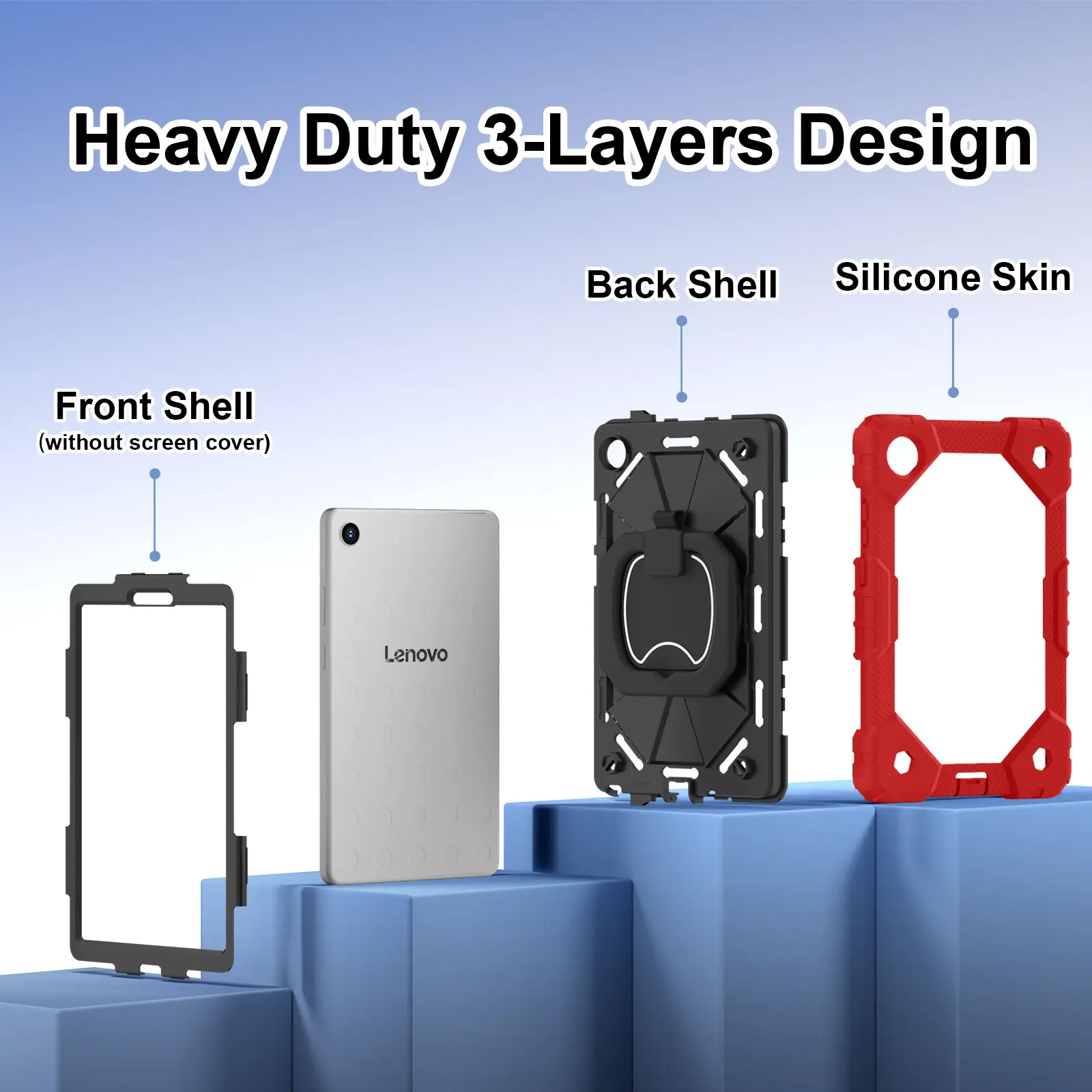 Child-Safe Protective Tablet Cover with Handle and Shoulder Strap