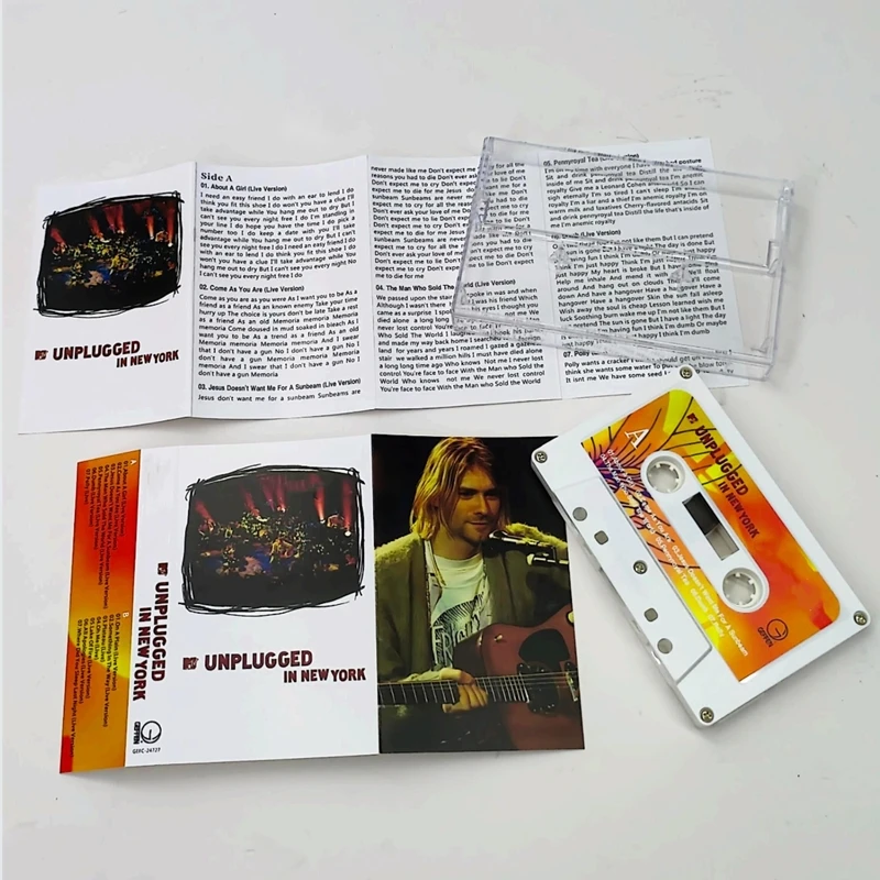 EU US Grunge Rock Musik Tape MTV Unplugged in New York Album Nevermind Kassetten Cosplay Walkman Auto Recorder Soundtracks Box – Detail 9
