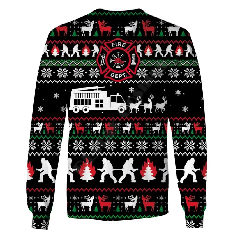 Firefighter Merry Christmas 3D Printed Hoodies Streetwear Women For Men Sweater/Sweatshirt/Zipper Hoodies