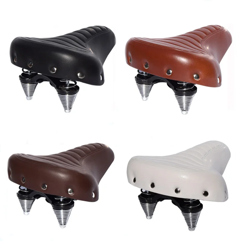 Old leather bicycle saddle Orange - Sold