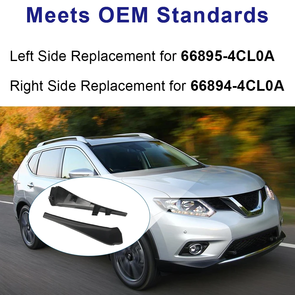 66894-4CL0A Black Front Windshield Wiper Cowl For Nissan Rogue 2014- Cowl Extension Trim Cover 66895-4CL0A Car Accessory