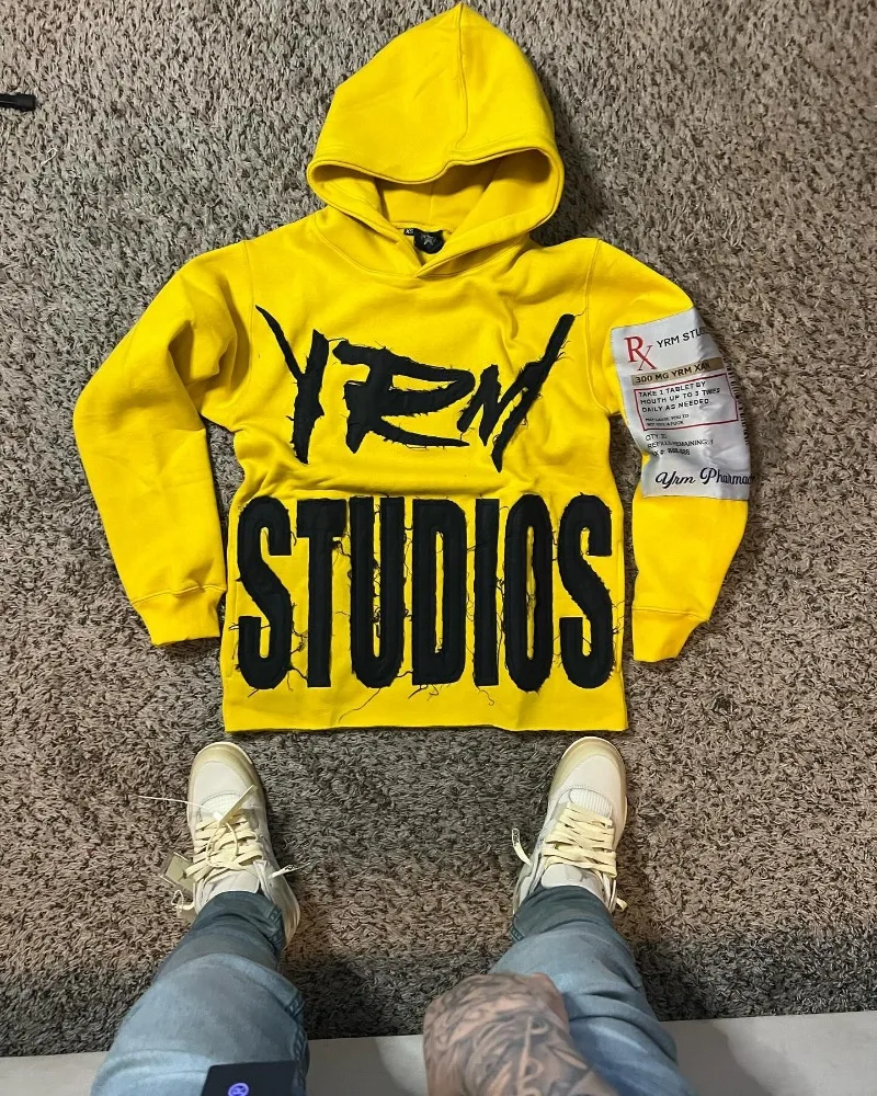 Y2K Harajuku Style New Fashion Letters Posted Cloth Sweater Hoodies Men Street Vintage Punk Hip Hop Casual Hooded Sweater Women 3