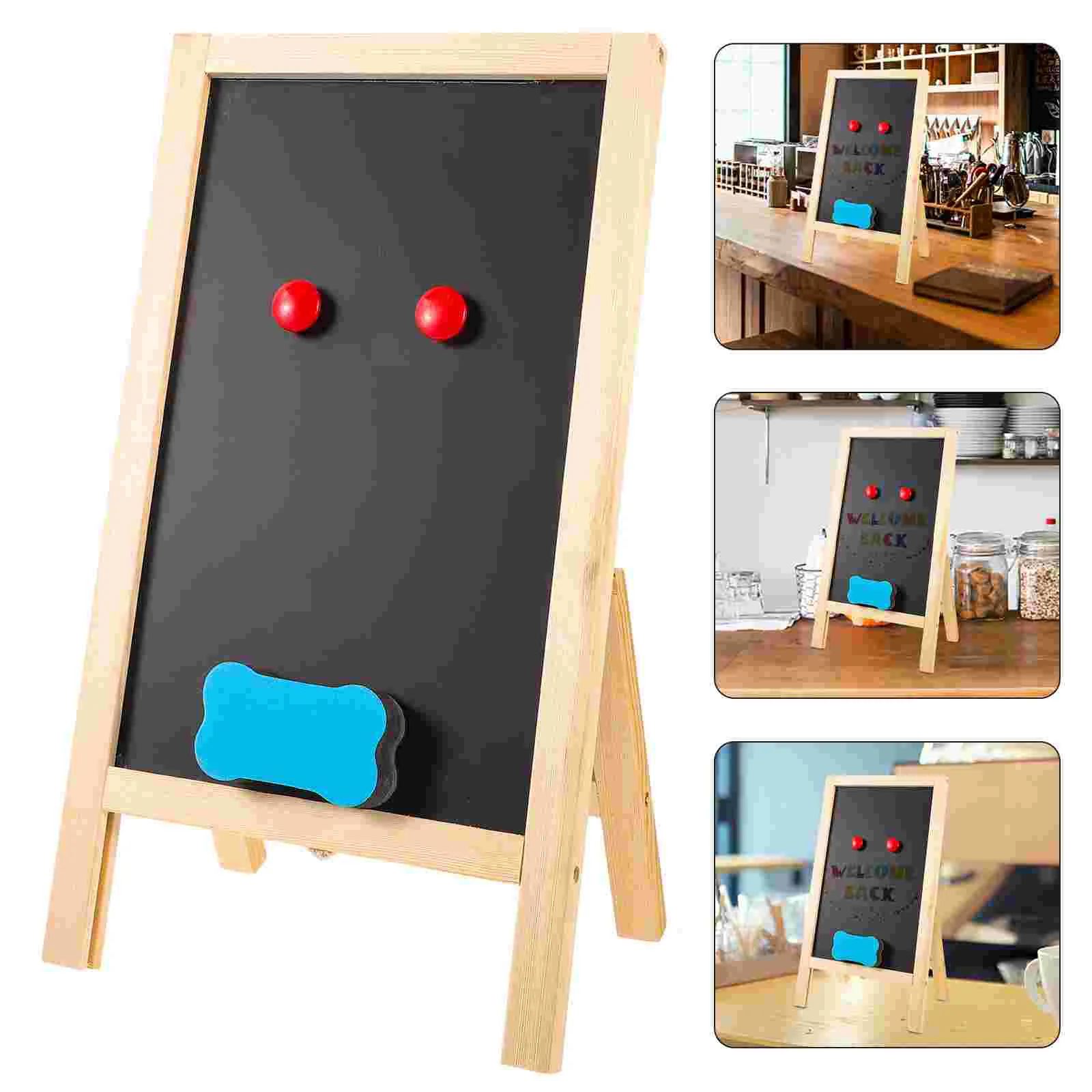 Wooden Drawing Board Chalk Chalkboard Sign Black Decor Mini Menu Rustic Outdoor Coffee Bar rotating board sign watch clip suitable for liquid chalk marking food label