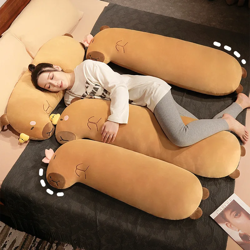 Kawaii Capybara Long Animal Roll Pillow (110cm) - Jumbo Edition