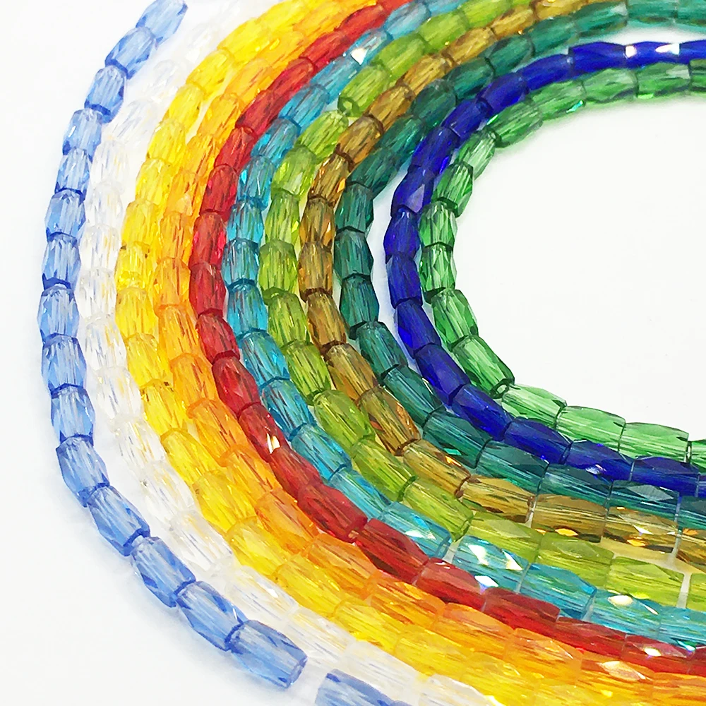 

190Pcs/Lot 2x4mm Colorful Glass Faceted Loose Beads Crafts For Crystal Jewelry DIY Making Dress Decoration Needlework Wholesale