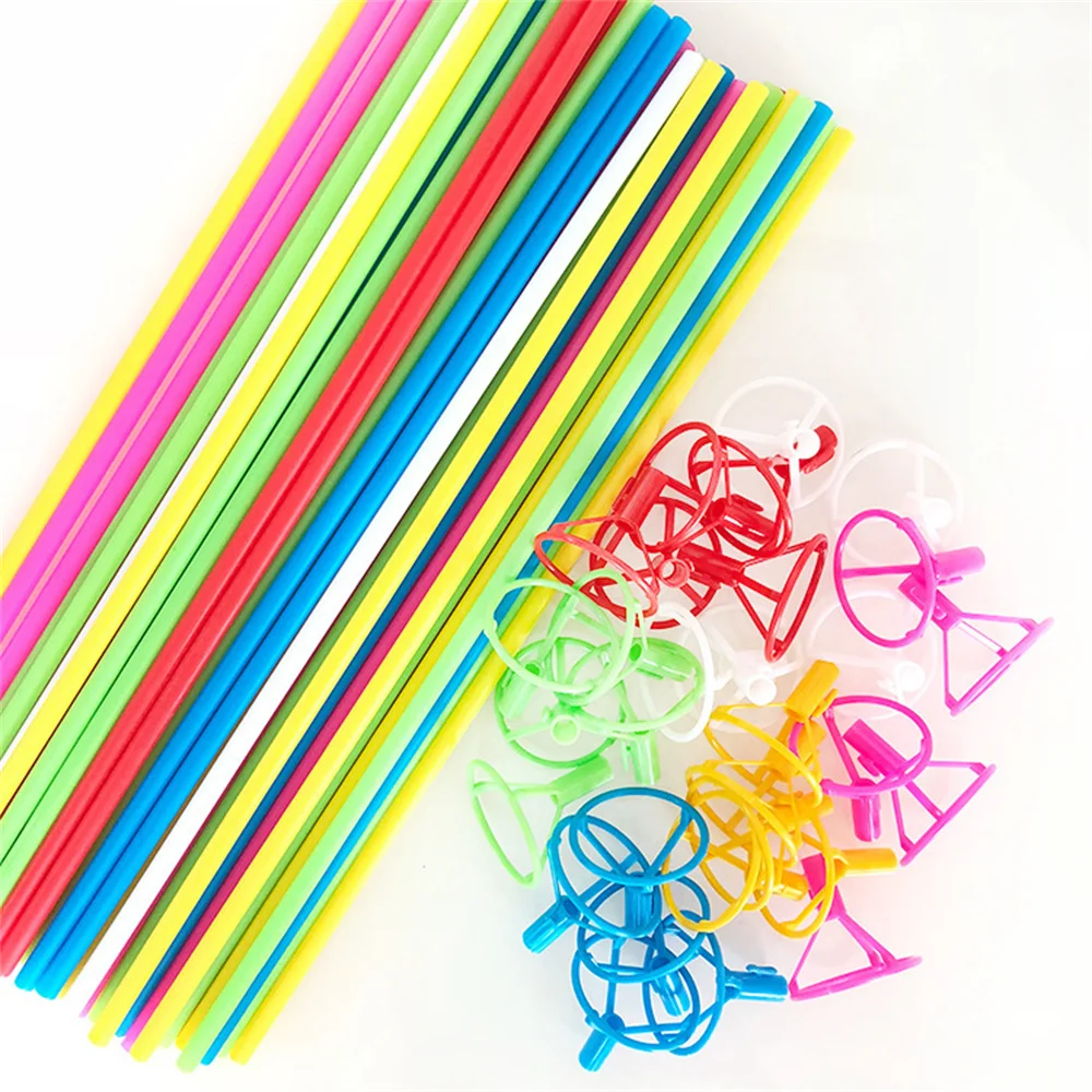 

Thickened Air Balloon Plastic Support Pole, Resistant Bending, Wedding Party, Colorful, 40cm, 50 Pcs