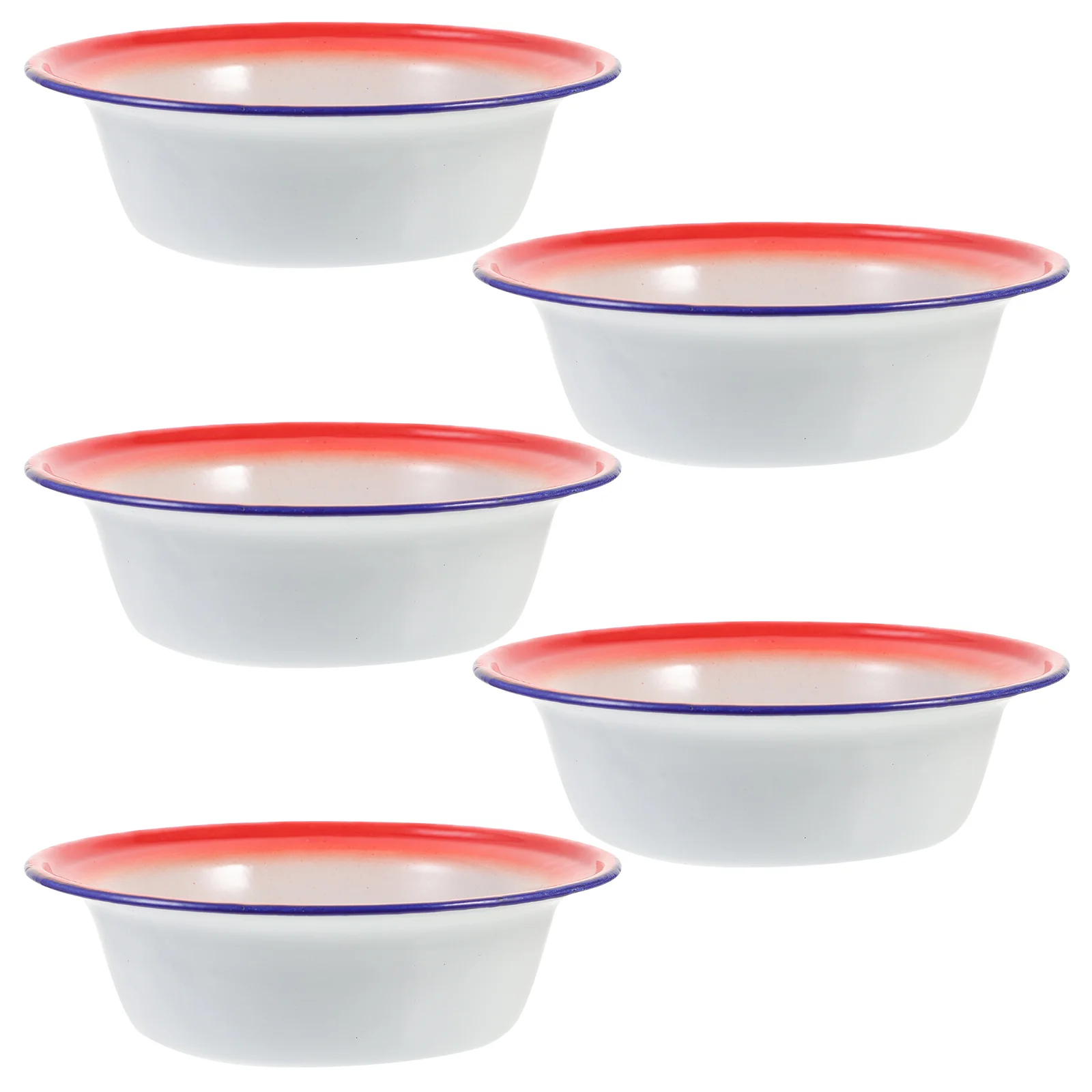 

Flower Pattern Old-style Reusable Serving Vintage Enamel Bowl Mixing Bowl Set Metal Bowl Retro Bowl Enamel Camping Dishes